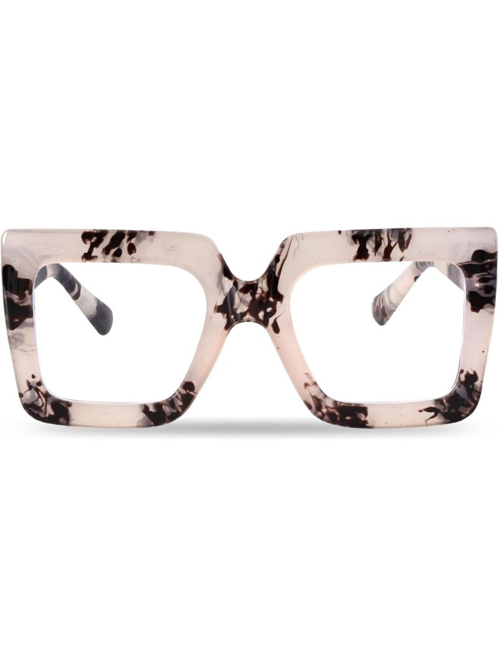 Women's Milk Oversized Square Big Frame Computer Eyewear Thick Fashion Glasses